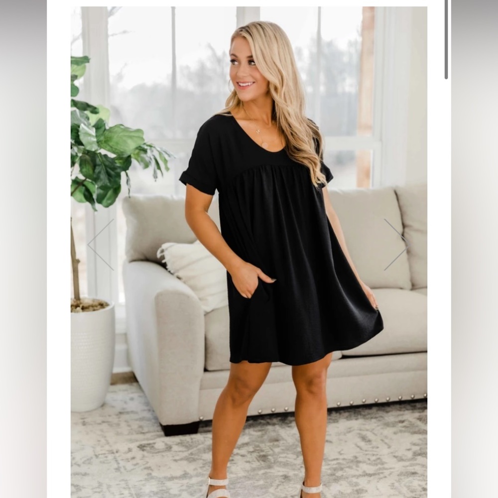 Pink Lily black babydoll dress